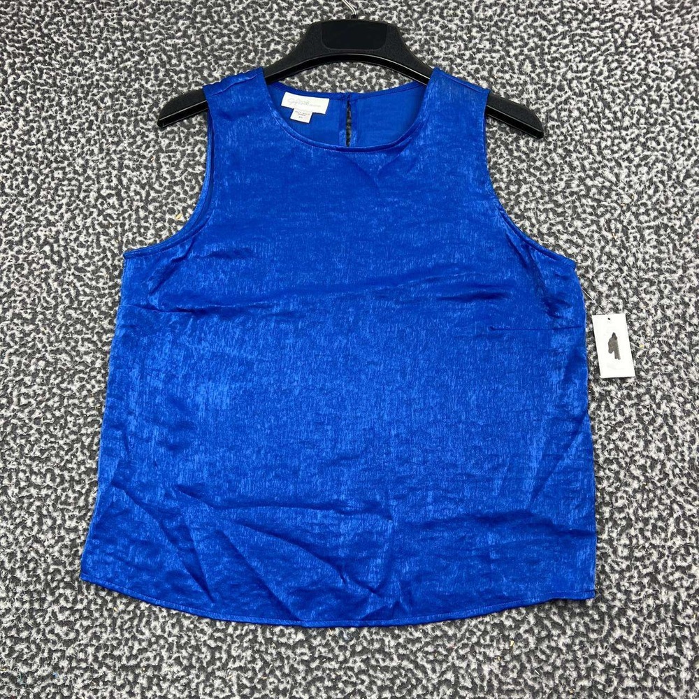 Jaclyn Smith Collection Blouse Women Small Blue Sleeveless New S